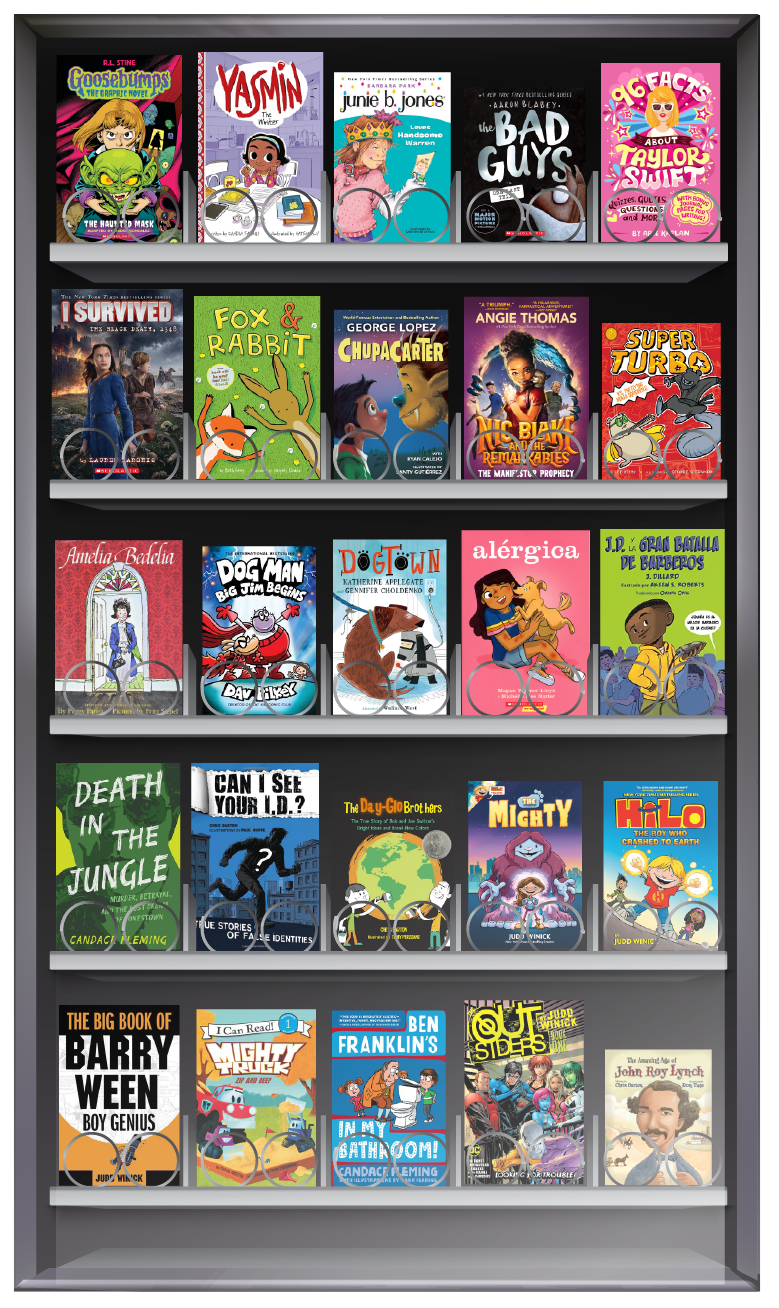 Website Launch Special - Book Nook Machine - Middle School  (5 Chapter), Book Fill (210 Books) Custom Wrap