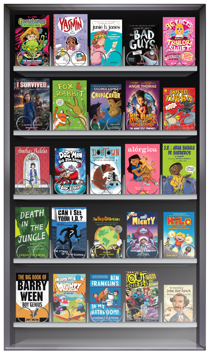 Website Launch Special - Book Nook Machine - Middle School  (5 Chapter), Book Fill (210 Books) Custom Wrap